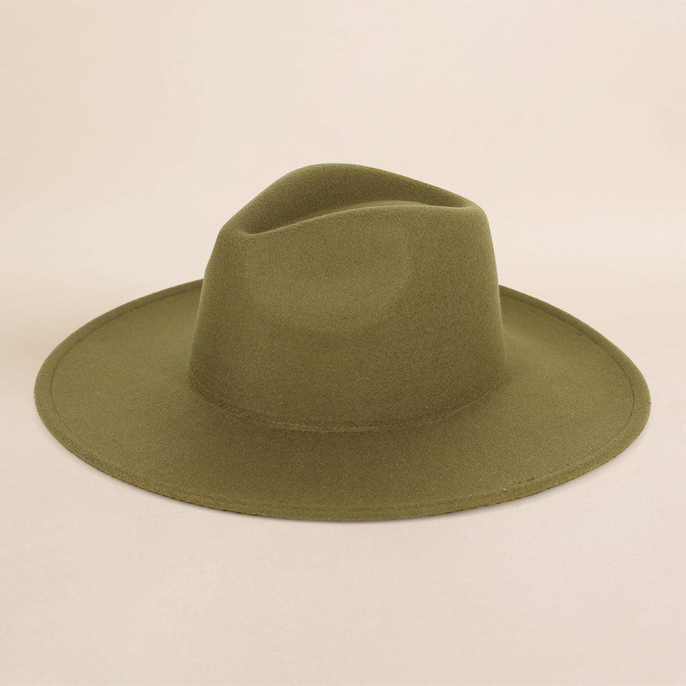 HATEGORY Solid Fedora Panama Hat