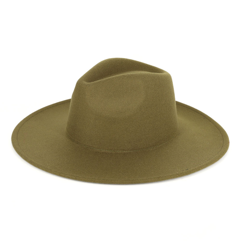 HATEGORY Solid Fedora Panama Hat