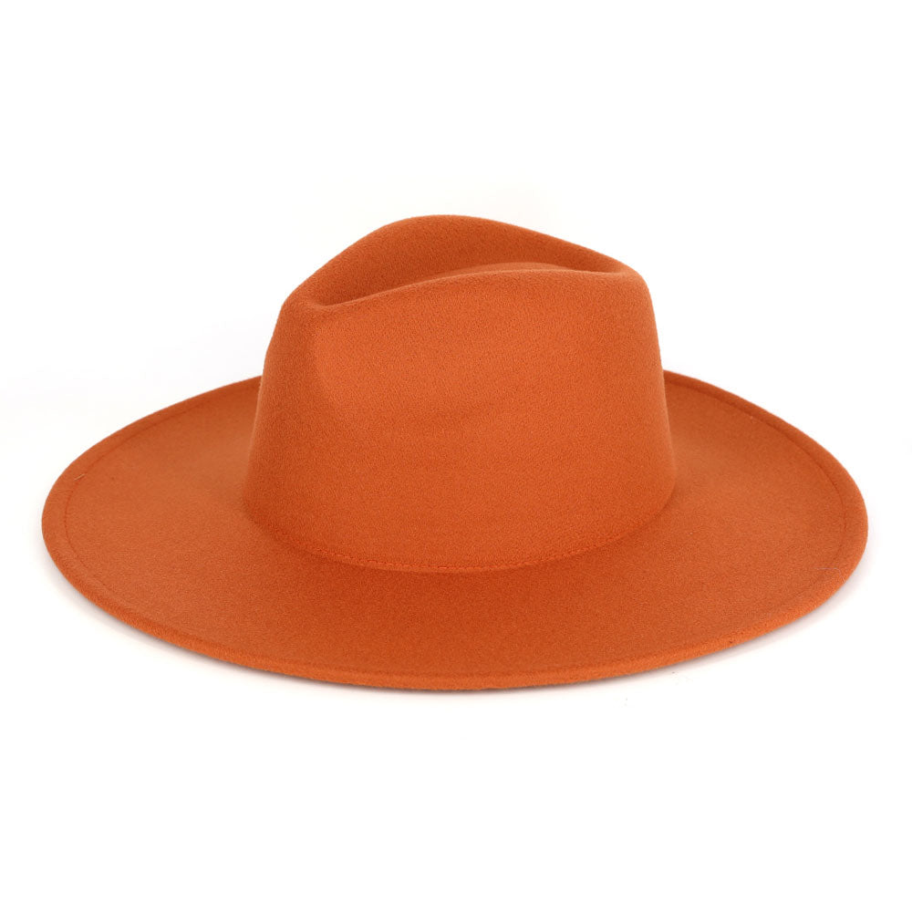 HATEGORY Solid Fedora Panama Hat