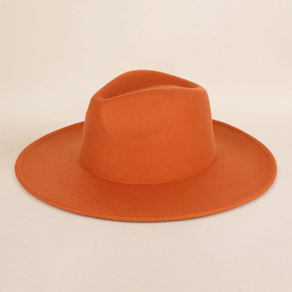 HATEGORY Solid Fedora Panama Hat