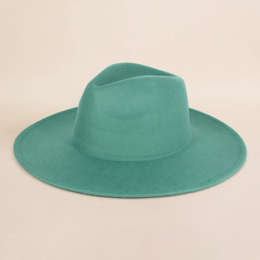 HATEGORY Solid Fedora Panama Hat