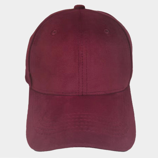 HATEGORY Faux Suede Solid Baseball Cap