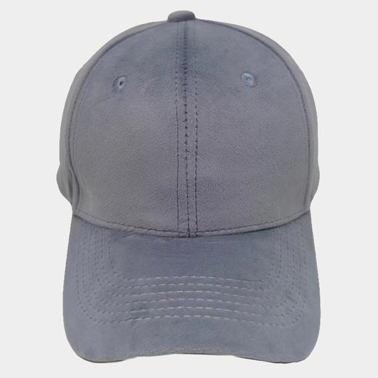 HATEGORY Faux Suede Solid Baseball Cap