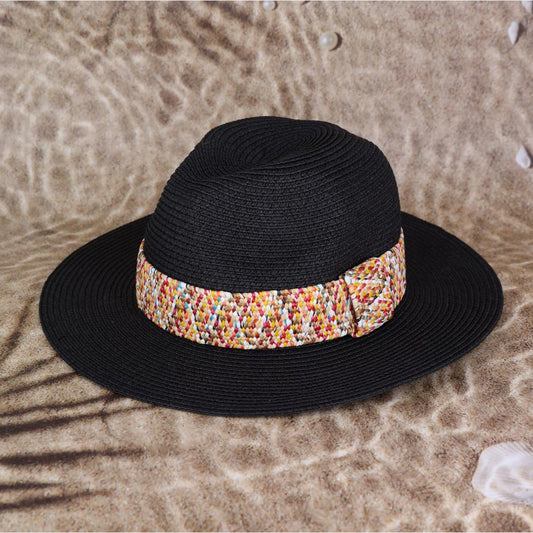HATEGORY Multi Color Straw band Straw Hat