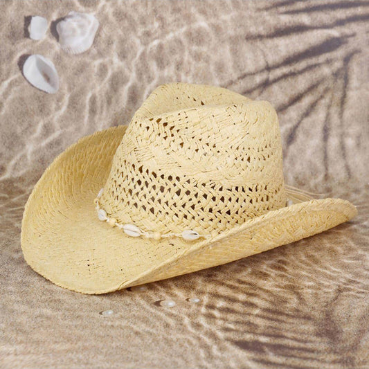 HATEGORY Bead Shells Band Cowboy Cowgirl Handmade Hat