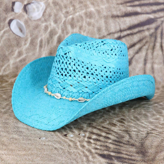 HATEGORY Bead Shells Band Cowboy Cowgirl Handmade Hat