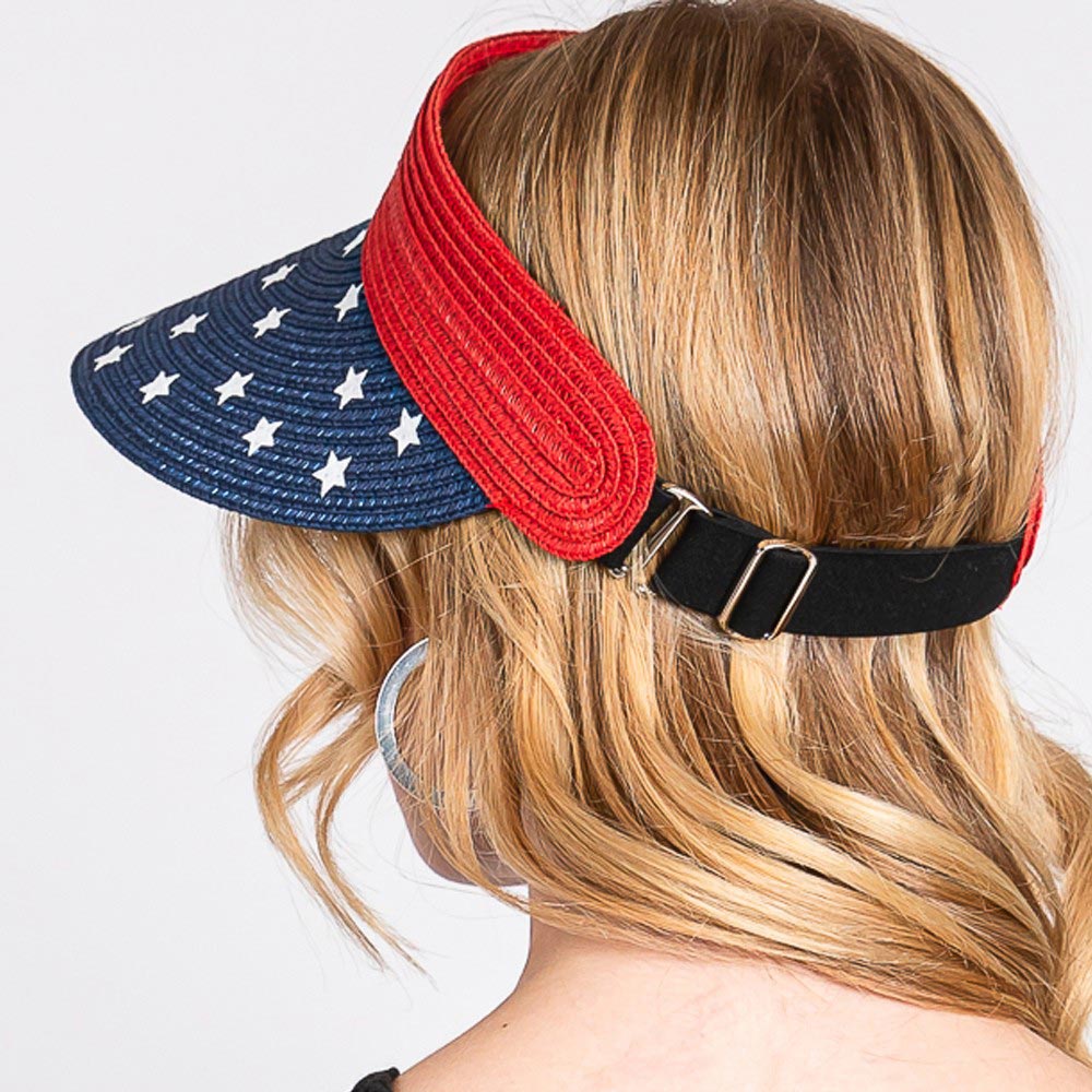HATEGORY American Flag Roll Up Visor With Adjustable Elastic Band