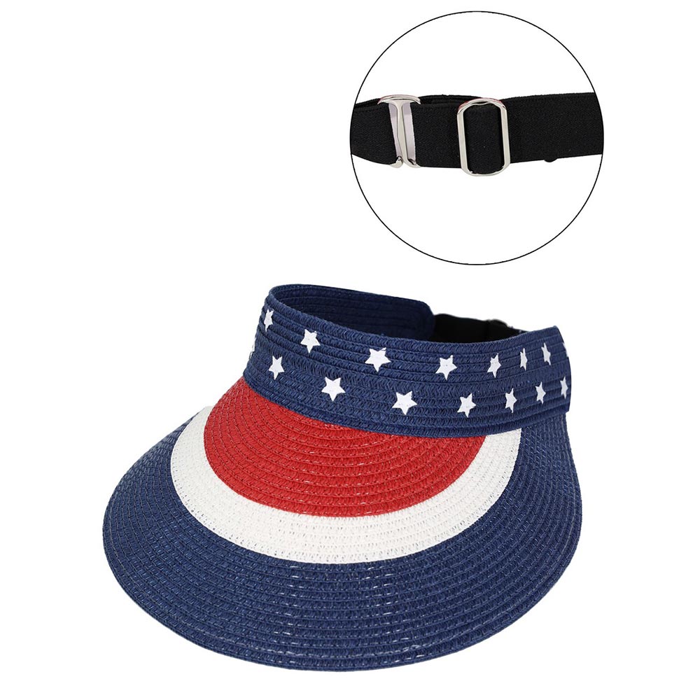 HATEGORY American Flag Roll Up Visor With Adjustable Elastic Band