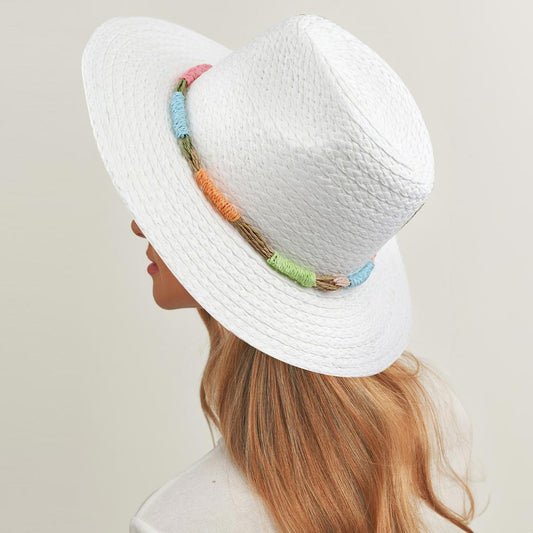 HATEGORY Multi Color Straw Band Straw Hat