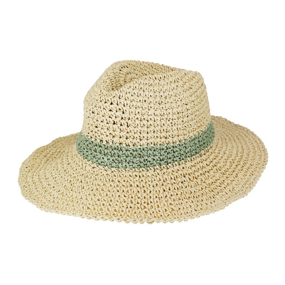 HATEGORY Two Ways Shapes Two Tone Straw Hat