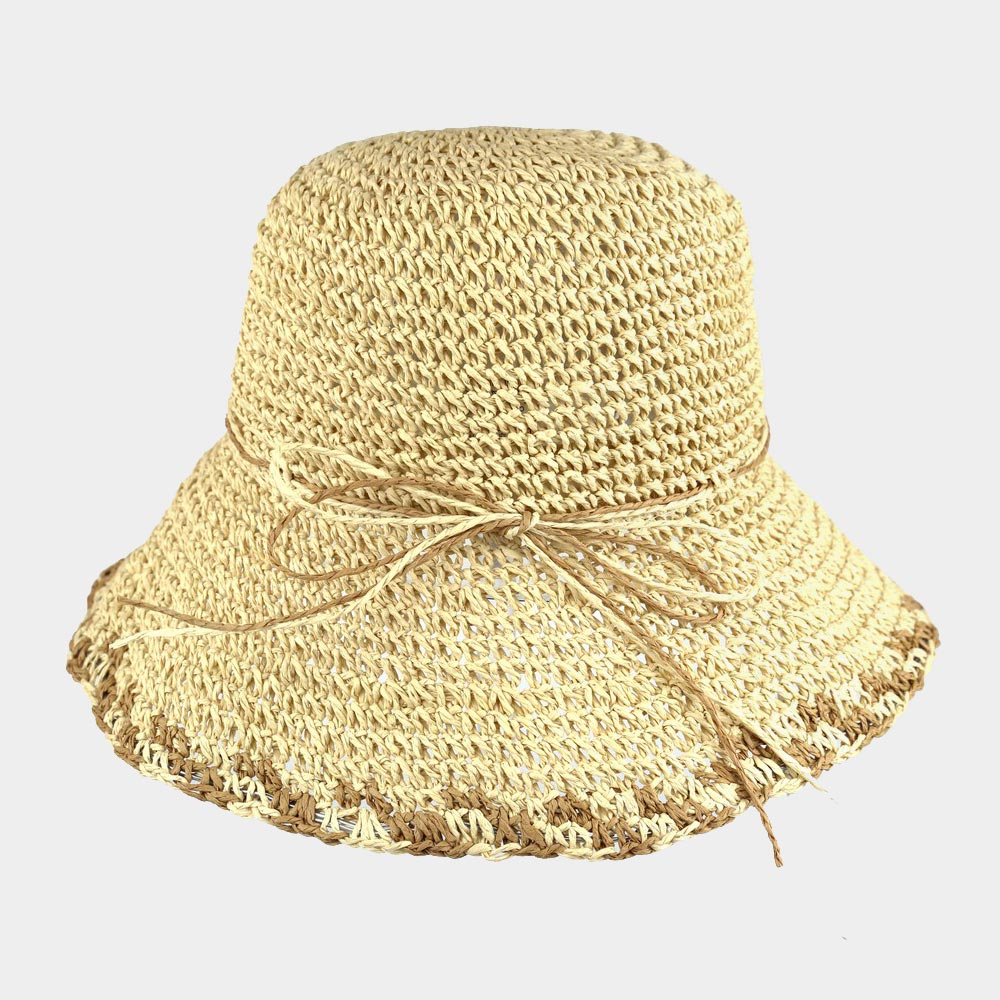 HATEGORY Edge Detailed Straw Bucket Hat