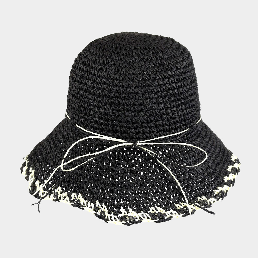 HATEGORY Edge Detailed Straw Bucket Hat