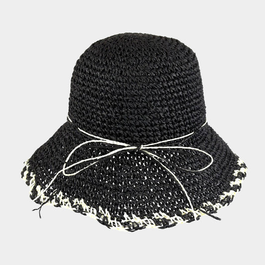 HATEGORY Edge Detailed Straw Bucket Hat