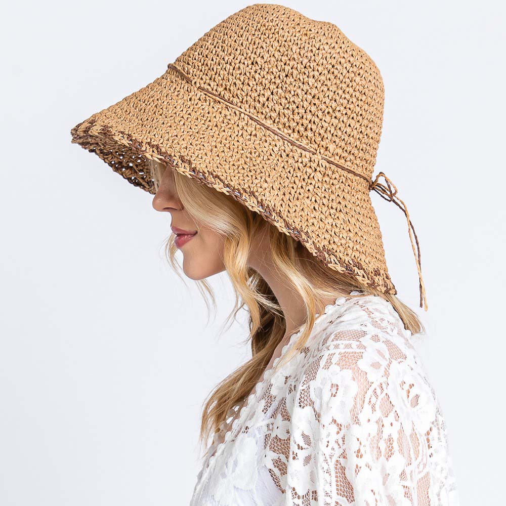 HATEGORY Edge Detailed Straw Bucket Hat