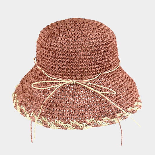 HATEGORY Edge Detailed Straw Bucket Hat