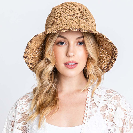 HATEGORY Edge Detailed Straw Bucket Hat