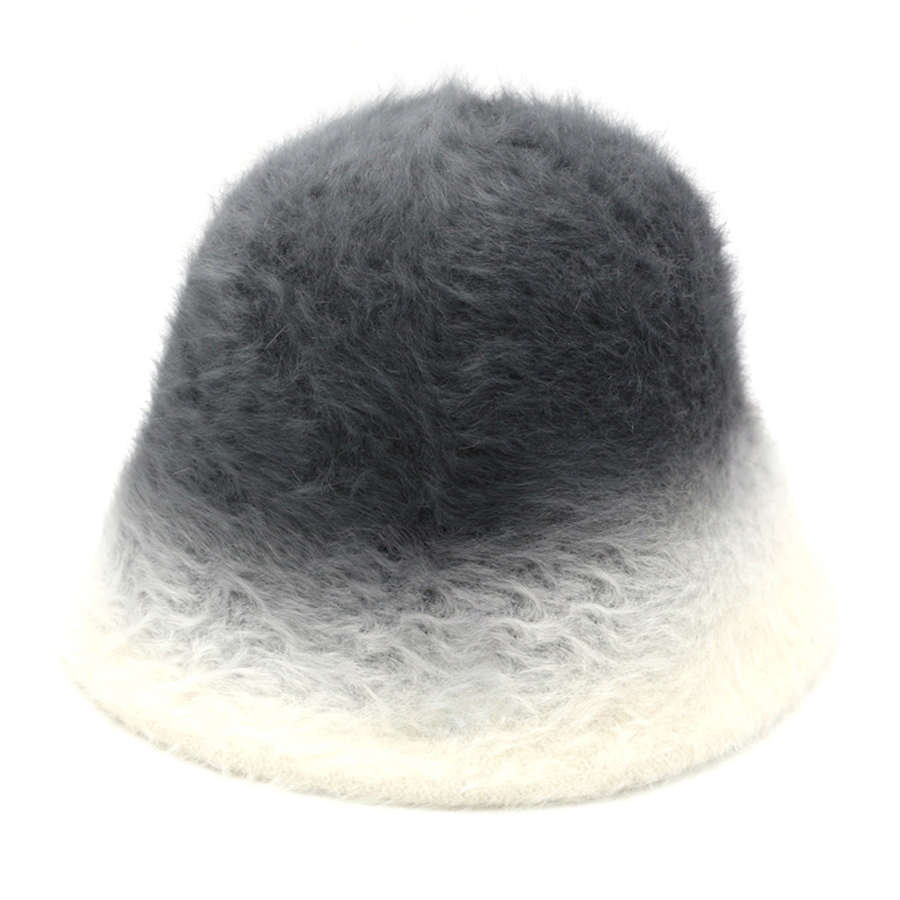 HATEGORY Gradient Color Fuzzy Bucket Hat