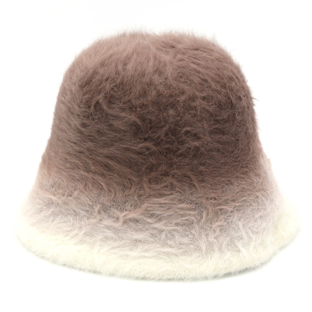 HATEGORY Gradient Color Fuzzy Bucket Hat
