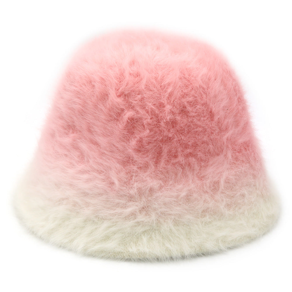 HATEGORY Gradient Color Fuzzy Bucket Hat