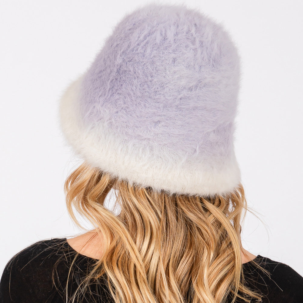 HATEGORY Gradient Color Fuzzy Bucket Hat