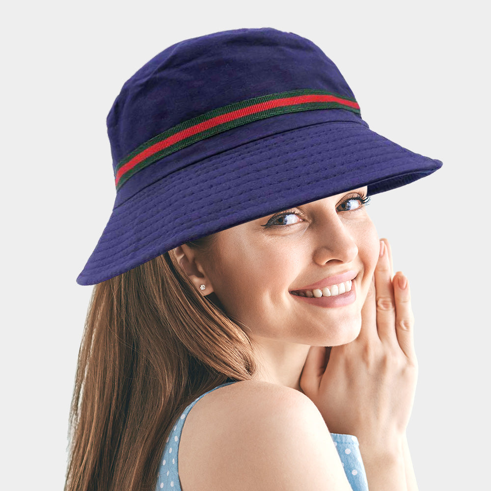 HATEGORY Reversible Color Block Detail Bucket Hat