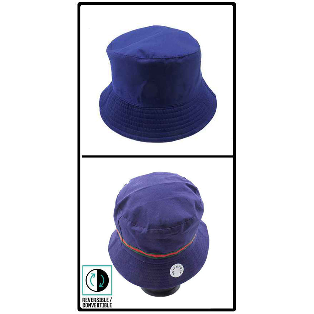 HATEGORY Reversible Color Block Detail Bucket Hat