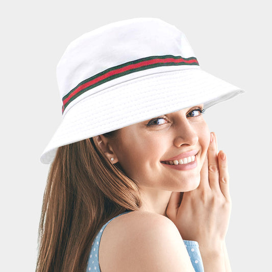 HATEGORY Reversible Color Block Detail Bucket Hat