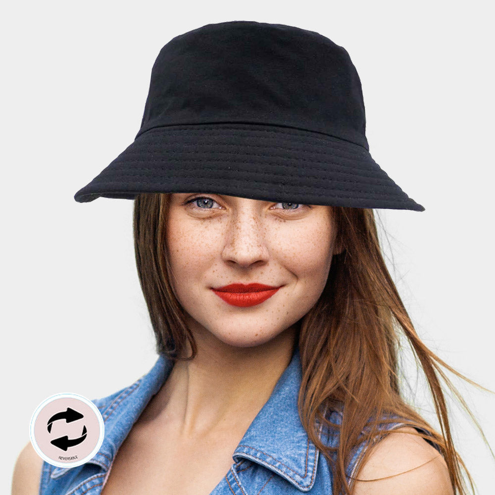 HATEGORY Reversible Solid Bucket Hat