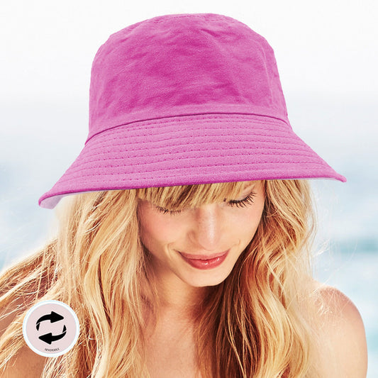 HATEGORY Reversible Solid Bucket Hat