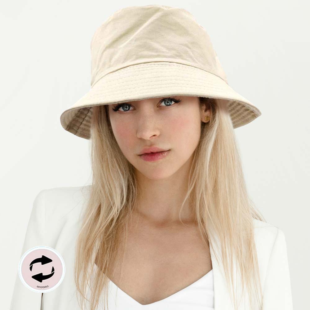 HATEGORY Reversible Solid Bucket Hat