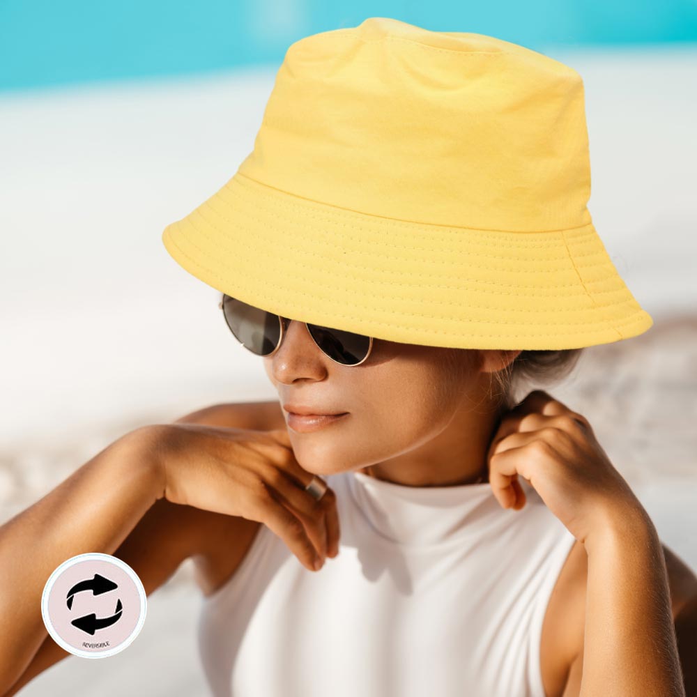 HATEGORY Reversible Solid Bucket Hat