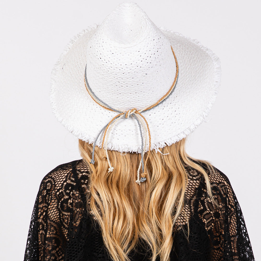 HATEGORY Frayed Straw Sun Hat with Braided Starfish Band