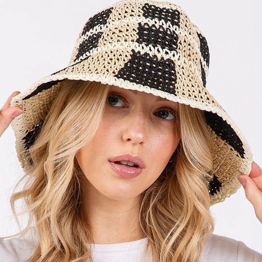 HATEGORY Color Blocked Two Tone Bucket Hat
