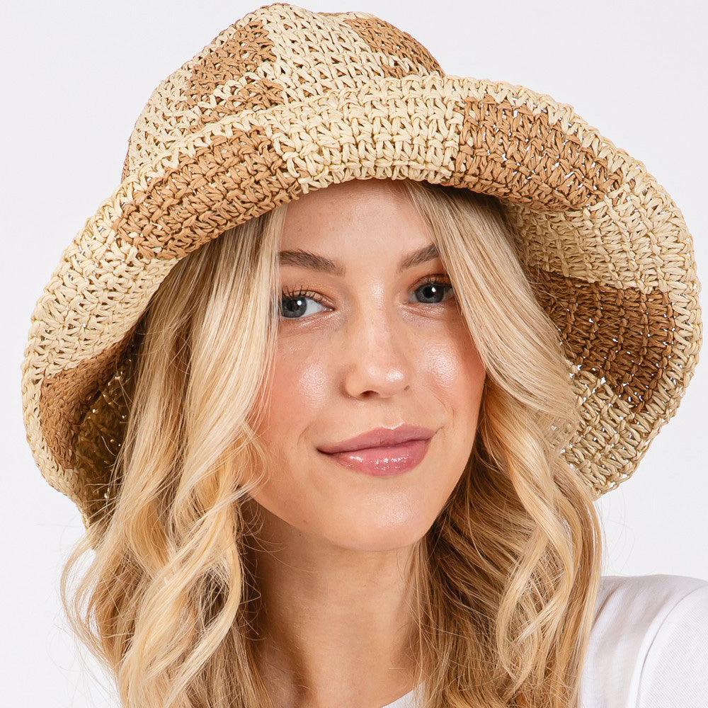HATEGORY Color Blocked Two Tone Bucket Hat