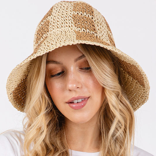HATEGORY Color Blocked Two Tone Bucket Hat