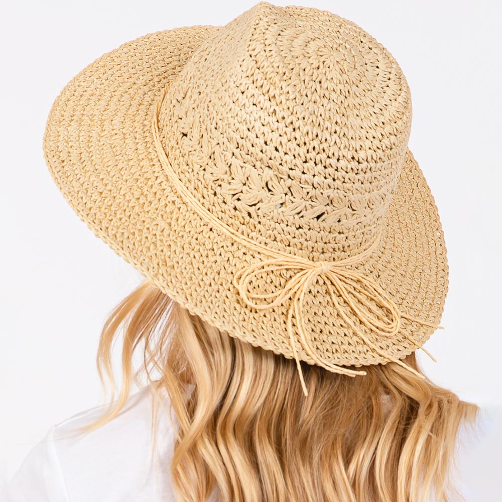 HATEGORY Crochet Straw Sun Hat