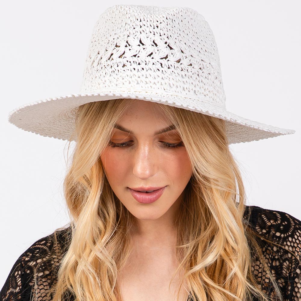 HATEGORY Crochet Straw Sun Hat