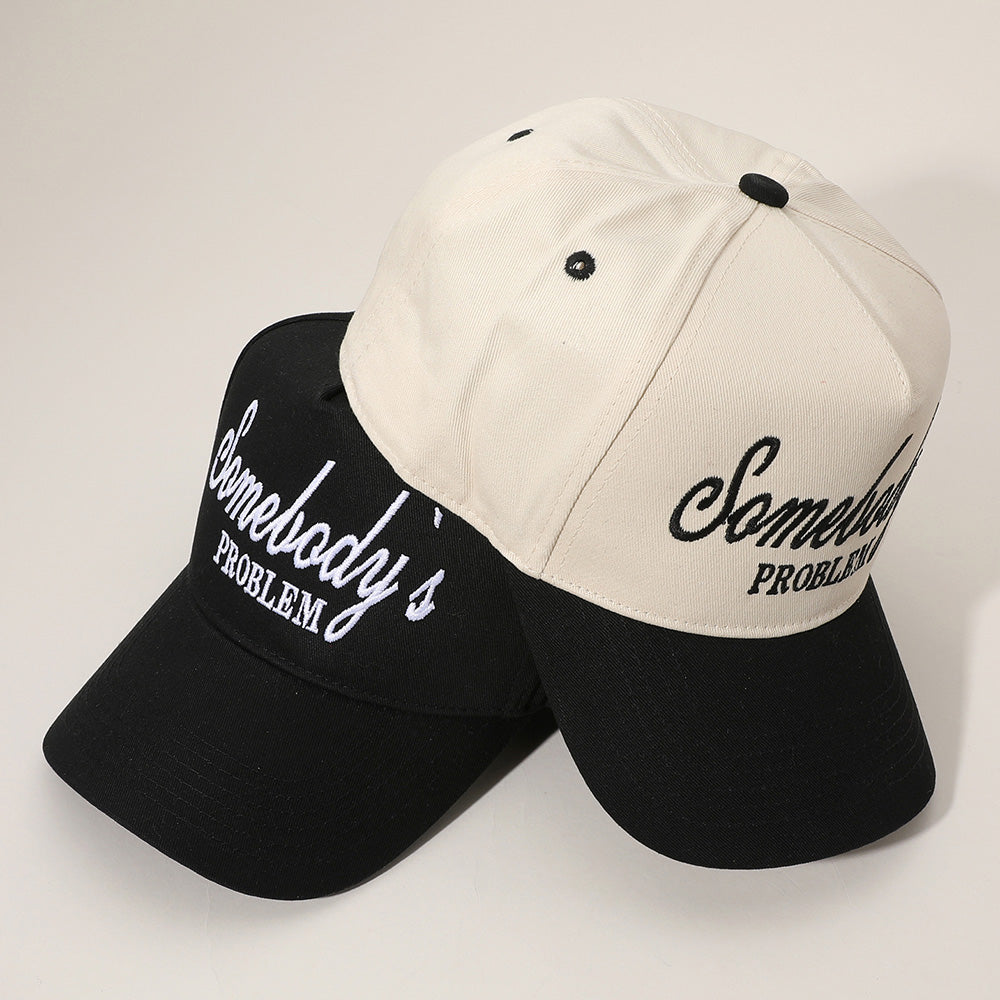 HATEGORY SOMEBODYS PROBLEM Message Embroidered Baseball Cap