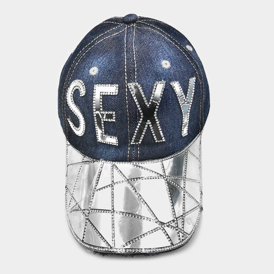 HATEGORY SEXY _ Bling Denim Baseball Cap
