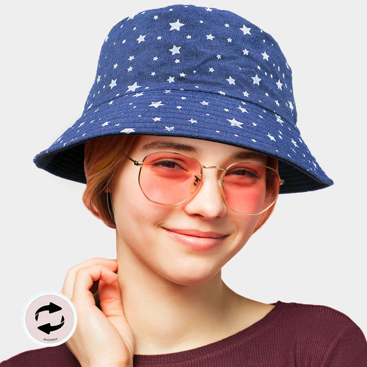 HATEGORY Reversible Star Pattern Bucket Hat