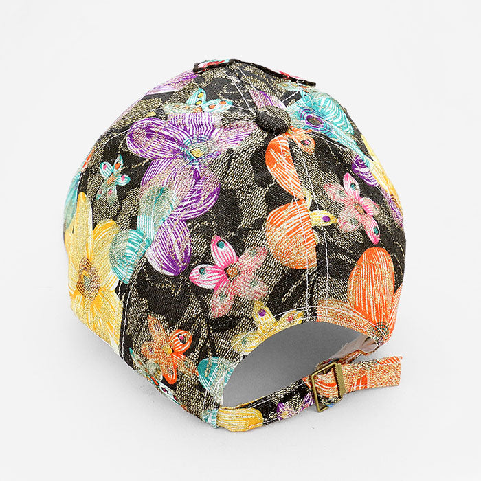 HATEGORY Bling Flower Patch Baseball Cap