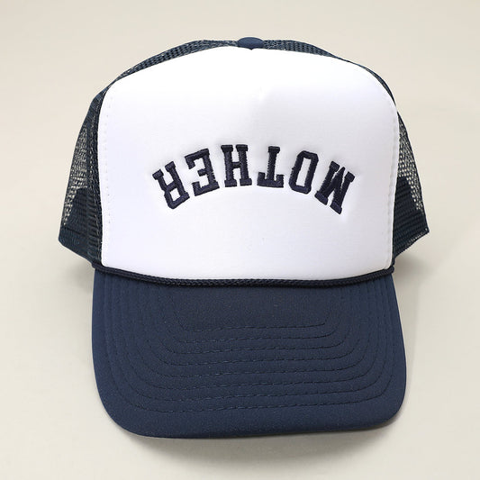 HATEGORY Upside Down MOTHER Embroidered Mesh Back Trucker Hat