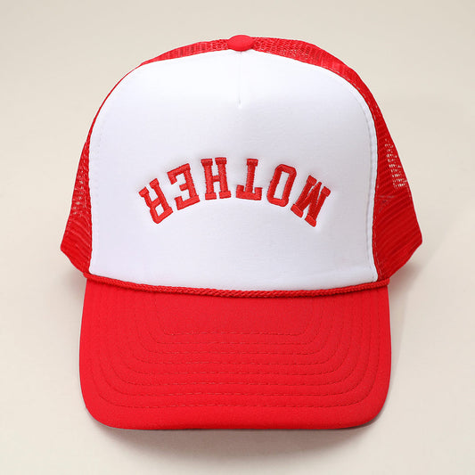 HATEGORY Upside Down MOTHER Embroidered Mesh Back Trucker Hat