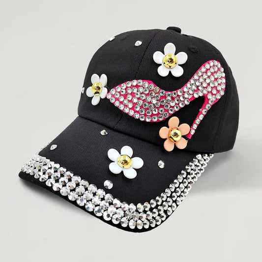 HATEGORY Bling Flower Heel Baseball Cap