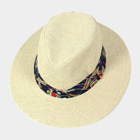 HATEGORY Tropical print band fedora hat