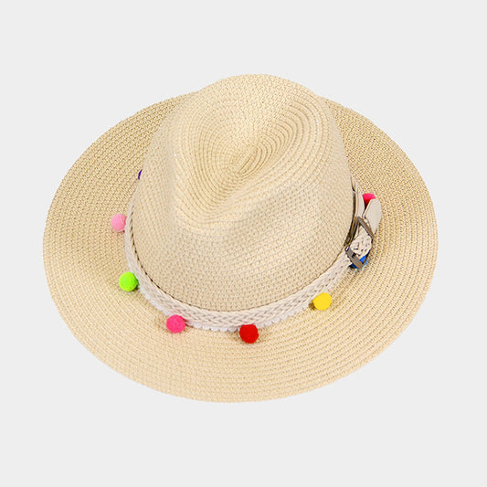 HATEGORY Pom pom belt fedora hat