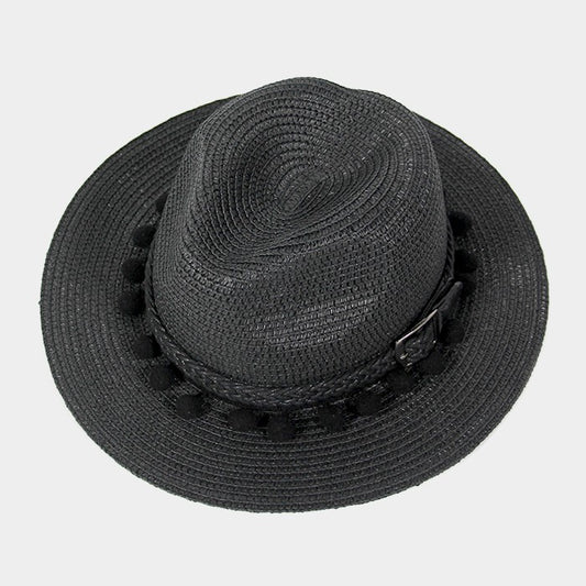HATEGORY Pom pom belt fedora hat