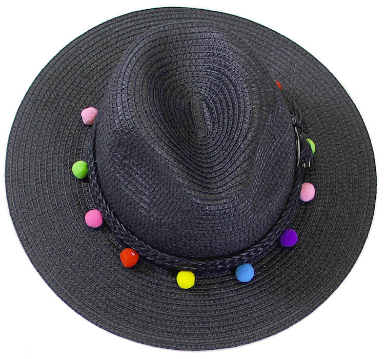 HATEGORY Pom pom belt fedora hat
