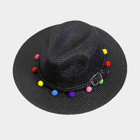 HATEGORY Pom pom belt fedora hat