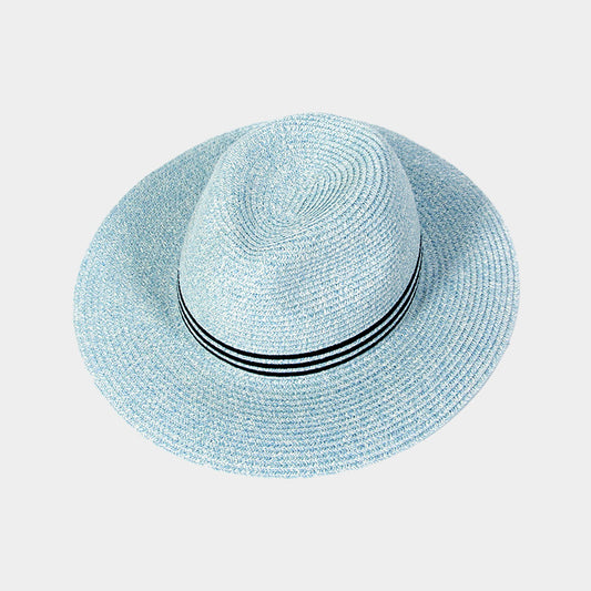 HATEGORY Striped straw fedora hat